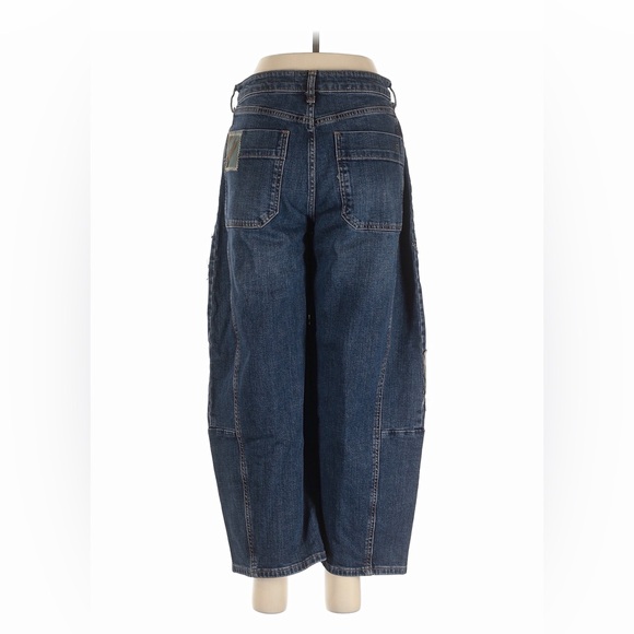 Pilcro Anthropologie Camo Patchwork Heritage Curve MidRise Barrel Jeans Size 28 - Picture 3 of 10